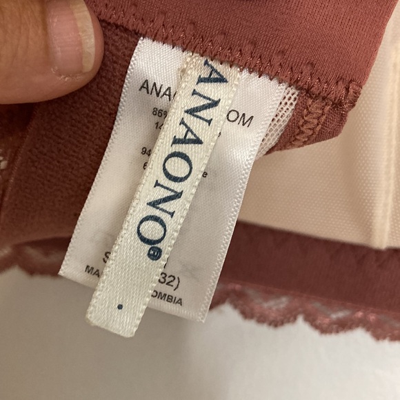 New ANAONO Bra Womens 32 Small Pink Susan Front Wrap Lace Wireless Bralette - Picture 13 of 14